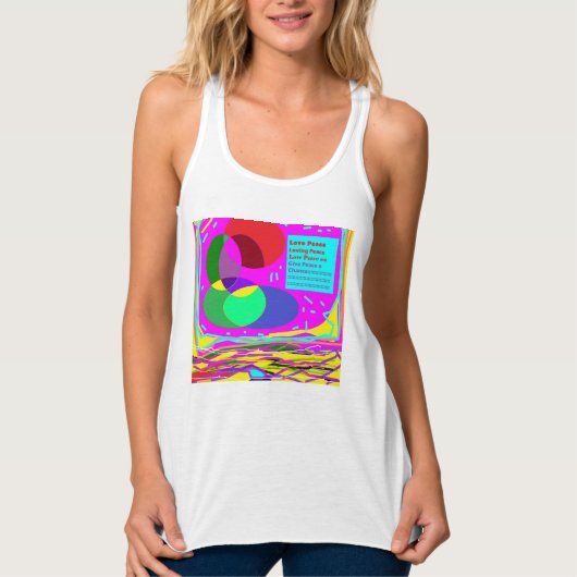 Vredesboodschap regenboogkleuren tanktop (Voorkant)