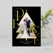 Vredesboom ECHTE FOILIE Moderne Kerst Foto Kaart (Staand Voorkant)