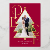 Vredesboom ECHTE FOLIE Moderne Kerst Foto Kaart (Voorkant)