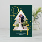 Vredesboom ECHTE FOLIE Moderne Kerst Foto Kaart (Staand Voorkant)