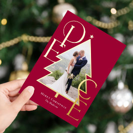 Vredesboom ECHTE FOLIE Moderne Kerst Foto Kaart