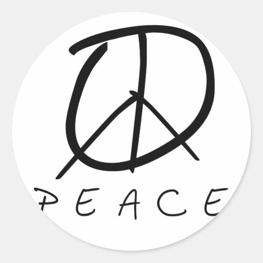 Vredesbord: Bud Hand Script Ronde Sticker (Voorkant)