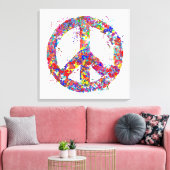 Vredesbord, Drip Art Canvas Afdruk (Insitu (Woonkamer))