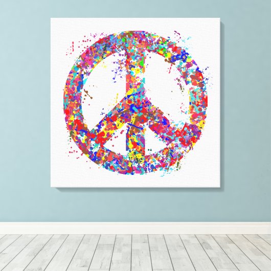 Vredesbord, Drip Art Canvas Afdruk (Insitu (Houten vloer))