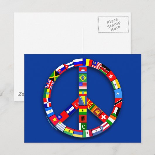 Vredesbord gemaakt van vlaggen-T-shirts, Mokken, g Briefkaart (Voorkant / Achterkant)