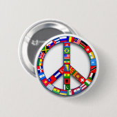 Vredesbord gemaakt van vlaggen-T-shirts, Mokken, g Ronde Button 5,7 Cm (Voorkant /achterkant)