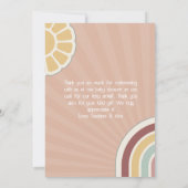 Vredesbord Groovy Welkom Roze Baby shower Hippie Bedankkaart (Achterkant)