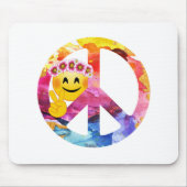 Vredesbord, hippie Emoticon Waterverf Art Muismat (Voorkant)