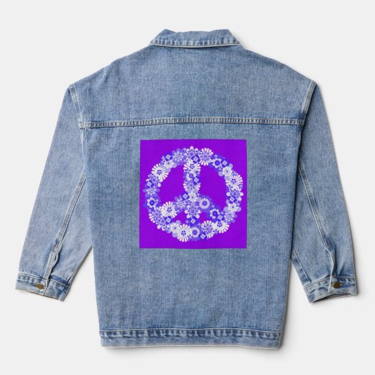 Vredesbord in Paarse en witte Denim Jacket (Achterkant)