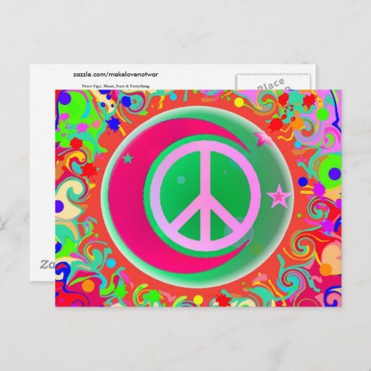 Vredesbord, maan, sterren en alles briefkaart (Voorkant / Achterkant)