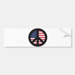 Vredesbord met Amerikaanse vlag Bumpersticker