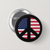 Vredesbord met Amerikaanse vlag Ronde Button 5,7 Cm (Voorkant /achterkant)
