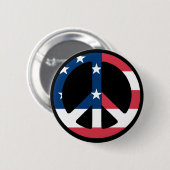 Vredesbord met Amerikaanse vlag Ronde Button 5,7 Cm (Voorkant /achterkant)