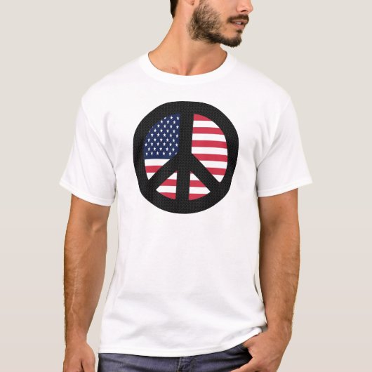 Vredesbord met Amerikaanse vlag T-shirt (Voorkant)
