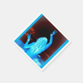 vredesbord met blauw hippiemeisje servetten (Hoek)