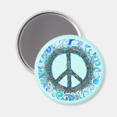 Vredesbord met blauwe golven magneet (Voorkant / Achterkant)