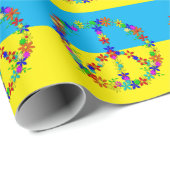 Vredesbord met bloemen, oekraïense vlag, wat cadeaupapier (Rol Hoek)