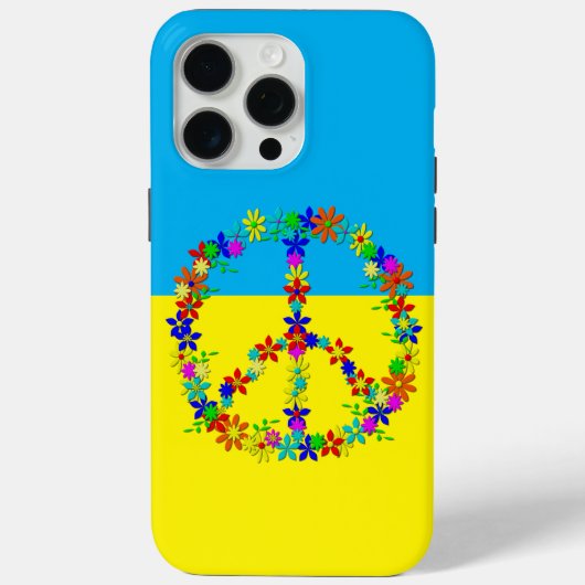 Vredesbord met bloemen, oekraïnse vlag Case-Mate iPhone case (Achterkant)