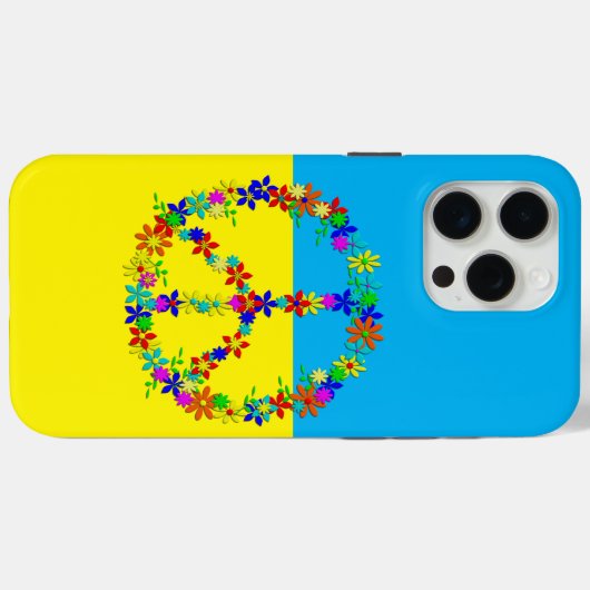 Vredesbord met bloemen, oekraïnse vlag Case-Mate iPhone case (Achterkant (horizontaal))
