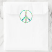 Vredesbord met Fractal Geometric Design Ronde Sticker (Tas)