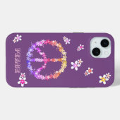 Vredesbord met kleurrijke bloemen, gepersonaliseer Case-Mate iPhone case (Achterkant (horizontaal))