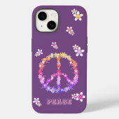Vredesbord met kleurrijke bloemen, gepersonaliseer Case-Mate iPhone case (Achterkant)