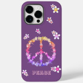 Vredesbord met kleurrijke bloemen, gepersonaliseer Case-Mate iPhone case (Achterkant)