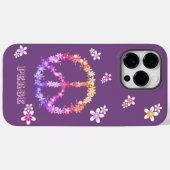 Vredesbord met kleurrijke bloemen, gepersonaliseer Case-Mate iPhone case (Achterkant (horizontaal))