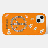 Vredesbord met kleurrijke bloemen, gepersonaliseer Case-Mate iPhone case (Achterkant (horizontaal))
