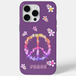 Vredesbord met kleurrijke bloemen, gepersonaliseer iPhone 15 pro max hoesje