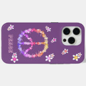 Vredesbord met kleurrijke bloemen, gepersonaliseer Case-Mate iPhone case (Achterkant (horizontaal))