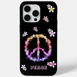 Vredesbord met kleurrijke bloemen, gepersonaliseer iPhone 15 pro max hoesje