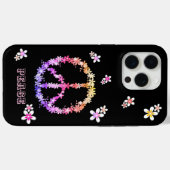 Vredesbord met kleurrijke bloemen, gepersonaliseer Case-Mate iPhone case (Achterkant (horizontaal))