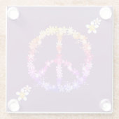 Vredesbord met kleurrijke bloemen glazen onderzetter (Achterkant)