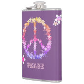 Vredesbord met kleurrijke bloemen, persoonlijke te heupfles (Links)