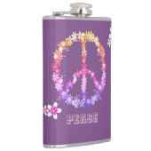 Vredesbord met kleurrijke bloemen, persoonlijke te heupfles (Rechts)