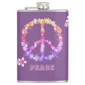 Vredesbord met kleurrijke bloemen, persoonlijke te heupfles (Voorkant)