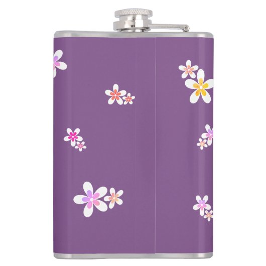 Vredesbord met kleurrijke bloemen, persoonlijke te heupfles (Achterkant)