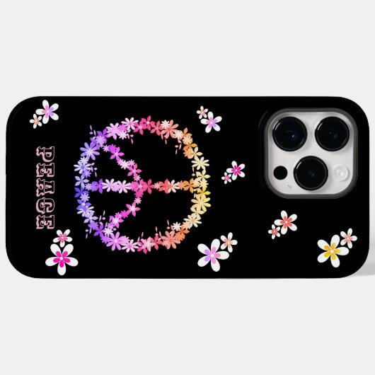 Vredesbord met kleurrijke bloemen, speciaal gepers Case-Mate iPhone case (Achterkant (horizontaal))