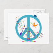Vredesbord met regenboogkleuren briefkaart (Voorkant / Achterkant)