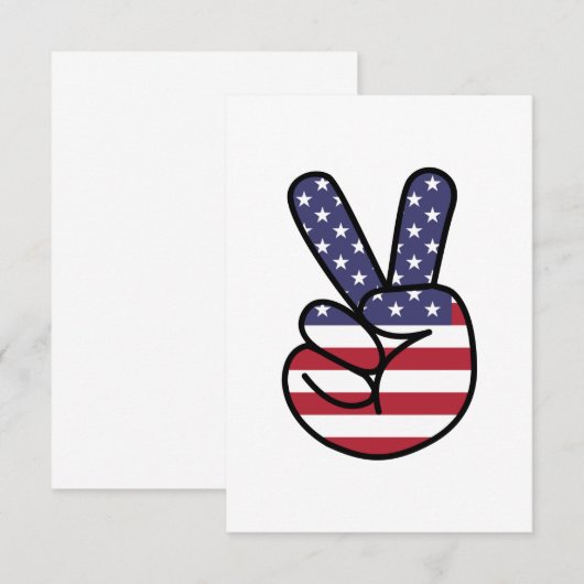 Vredesbord met sterren en strepen informatiekaartje (Voorkant / Achterkant)