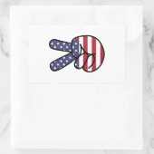 Vredesbord met sterren en strepen rechthoekige sticker (Tas)