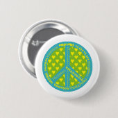 Vredesbord met volleybal in Lijst Ronde Button 5,7 Cm (Voorkant /achterkant)