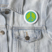 Vredesbord met volleybal in Lijst Ronde Button 5,7 Cm (In situ)