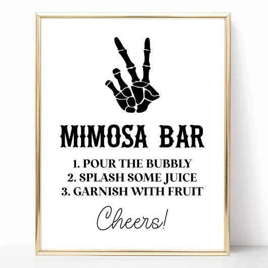Vredesbord tot de dood Doe ons feest Mimosa Bar te Poster