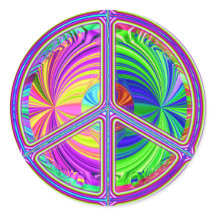Vredesbord (trippy-hippie) sticker