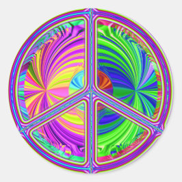 Vredesbord (trippy-hippie) sticker