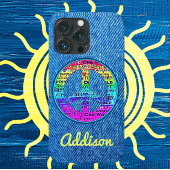 Vredesbord voor Faded Blue Denim-Waterverf Case-Mate iPhone Case