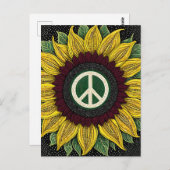 Vredesbord Zonnebloem Briefkaart (Voorkant / Achterkant)