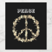 Vredesbord, zwart-wit monochromGepersonaliseerde t Wijn Etiket (Enkel label)